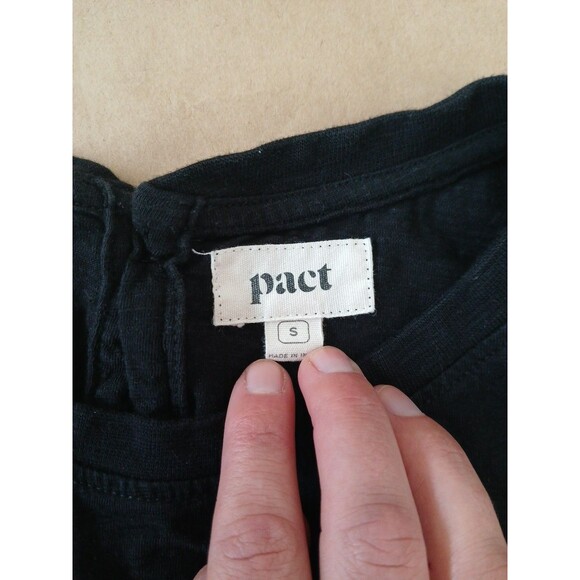 Pact Jumpsuit Womens S Black Organic Cotton Drawstring Luxe Athleisure - Picture 2 of 6